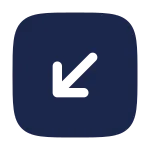 Square Arrow Left Down SVG Icon